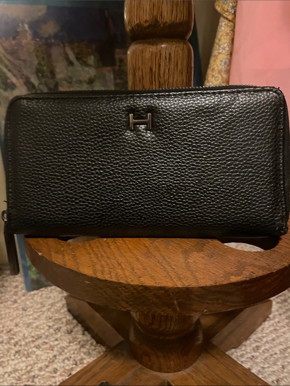 Halston Black Long Wallet